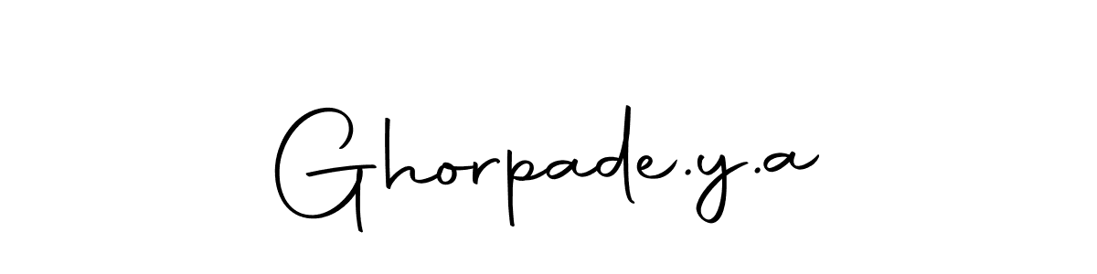 How to make Ghorpade.y.a name signature. Use Autography-DOLnW style for creating short signs online. This is the latest handwritten sign. Ghorpade.y.a signature style 10 images and pictures png