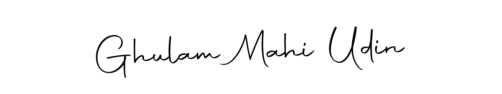 Create a beautiful signature design for name Ghulam Mahi Udin. With this signature (Autography-DOLnW) fonts, you can make a handwritten signature for free. Ghulam Mahi Udin signature style 10 images and pictures png