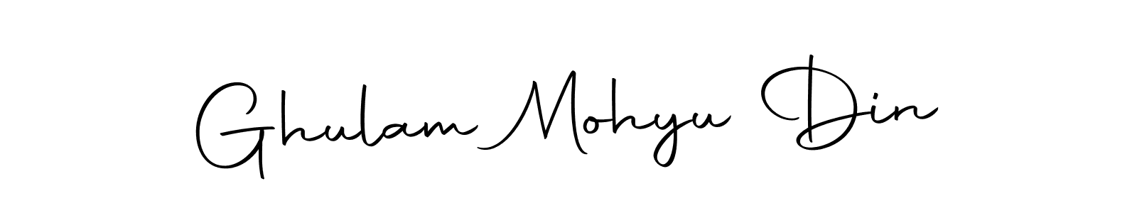 The best way (Autography-DOLnW) to make a short signature is to pick only two or three words in your name. The name Ghulam Mohyu Din include a total of six letters. For converting this name. Ghulam Mohyu Din signature style 10 images and pictures png