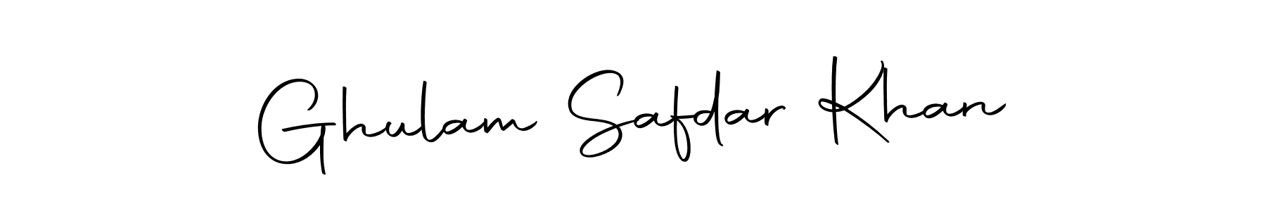 How to make Ghulam Safdar Khan name signature. Use Autography-DOLnW style for creating short signs online. This is the latest handwritten sign. Ghulam Safdar Khan signature style 10 images and pictures png