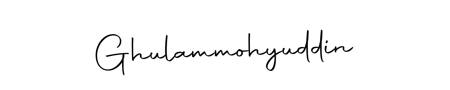 Use a signature maker to create a handwritten signature online. With this signature software, you can design (Autography-DOLnW) your own signature for name Ghulammohyuddin. Ghulammohyuddin signature style 10 images and pictures png