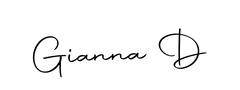 How to make Gianna D name signature. Use Autography-DOLnW style for creating short signs online. This is the latest handwritten sign. Gianna D signature style 10 images and pictures png