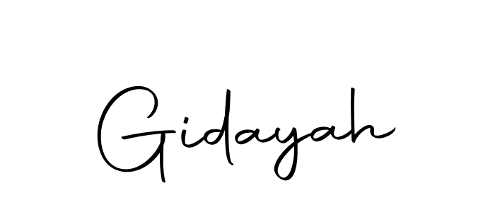 Create a beautiful signature design for name Gidayah. With this signature (Autography-DOLnW) fonts, you can make a handwritten signature for free. Gidayah signature style 10 images and pictures png