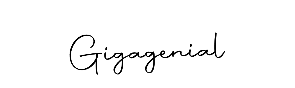 Make a beautiful signature design for name Gigagenial. With this signature (Autography-DOLnW) style, you can create a handwritten signature for free. Gigagenial signature style 10 images and pictures png