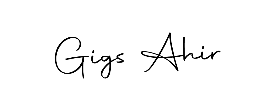 Create a beautiful signature design for name Gigs Ahir. With this signature (Autography-DOLnW) fonts, you can make a handwritten signature for free. Gigs Ahir signature style 10 images and pictures png