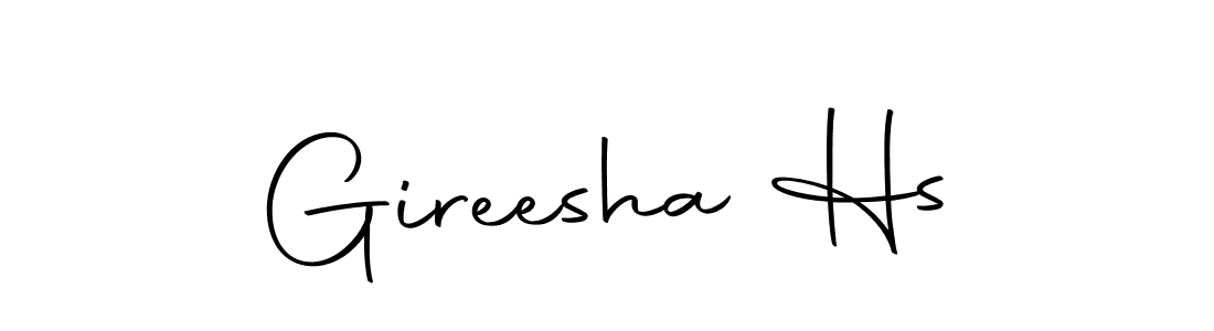 Design your own signature with our free online signature maker. With this signature software, you can create a handwritten (Autography-DOLnW) signature for name Gireesha Hs. Gireesha Hs signature style 10 images and pictures png