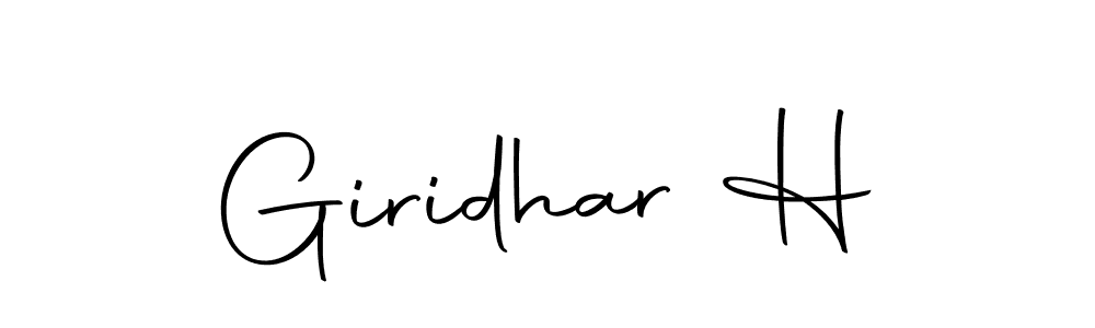 Make a short Giridhar H signature style. Manage your documents anywhere anytime using Autography-DOLnW. Create and add eSignatures, submit forms, share and send files easily. Giridhar H signature style 10 images and pictures png