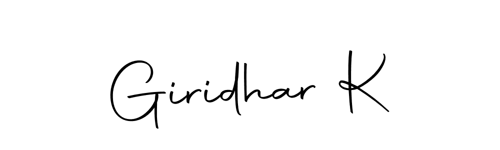 if you are searching for the best signature style for your name Giridhar K. so please give up your signature search. here we have designed multiple signature styles  using Autography-DOLnW. Giridhar K signature style 10 images and pictures png