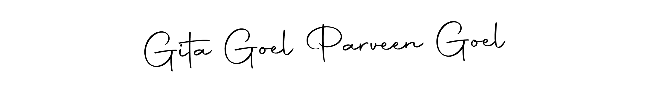 How to make Gita Goel Parveen Goel signature? Autography-DOLnW is a professional autograph style. Create handwritten signature for Gita Goel Parveen Goel name. Gita Goel Parveen Goel signature style 10 images and pictures png