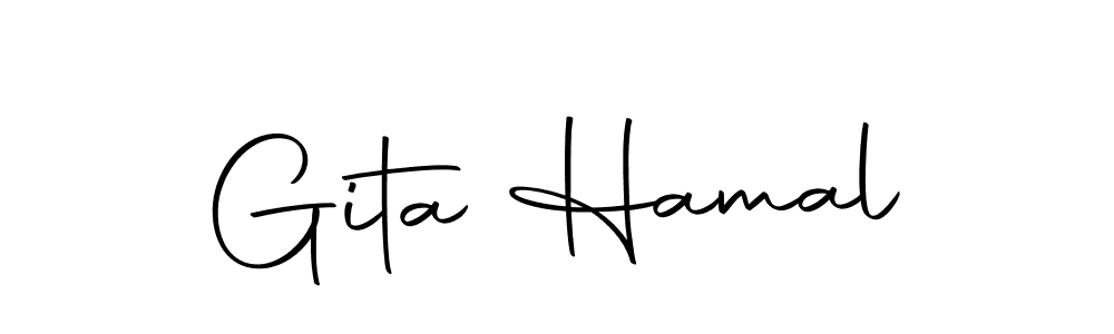 You can use this online signature creator to create a handwritten signature for the name Gita Hamal. This is the best online autograph maker. Gita Hamal signature style 10 images and pictures png