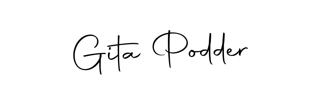 Design your own signature with our free online signature maker. With this signature software, you can create a handwritten (Autography-DOLnW) signature for name Gita Podder. Gita Podder signature style 10 images and pictures png