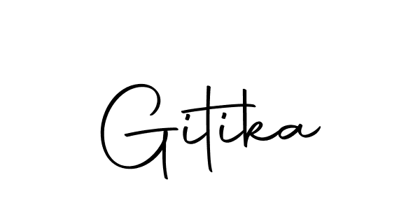 Design your own signature with our free online signature maker. With this signature software, you can create a handwritten (Autography-DOLnW) signature for name Gitika. Gitika signature style 10 images and pictures png