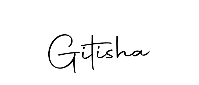 Design your own signature with our free online signature maker. With this signature software, you can create a handwritten (Autography-DOLnW) signature for name Gitisha. Gitisha signature style 10 images and pictures png