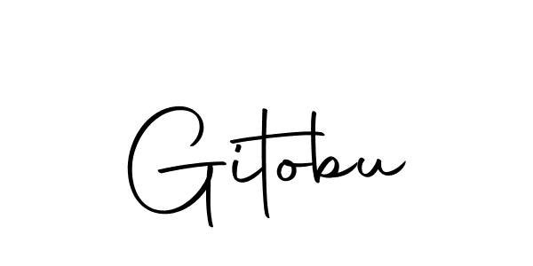 Design your own signature with our free online signature maker. With this signature software, you can create a handwritten (Autography-DOLnW) signature for name Gitobu. Gitobu signature style 10 images and pictures png