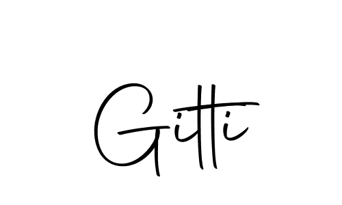 Use a signature maker to create a handwritten signature online. With this signature software, you can design (Autography-DOLnW) your own signature for name Gitti. Gitti signature style 10 images and pictures png