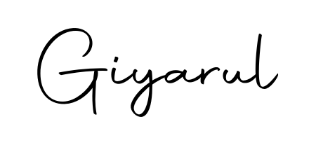 Try this chic Giyarul handwritten sign style. Using Autography-DOLnW font elements, it gives your name a sleek, memorable identity. Giyarul signature style 10 images and pictures png