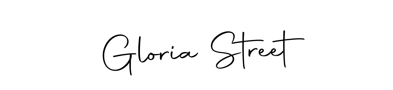 How to make Gloria Street name signature. Use Autography-DOLnW style for creating short signs online. This is the latest handwritten sign. Gloria Street signature style 10 images and pictures png