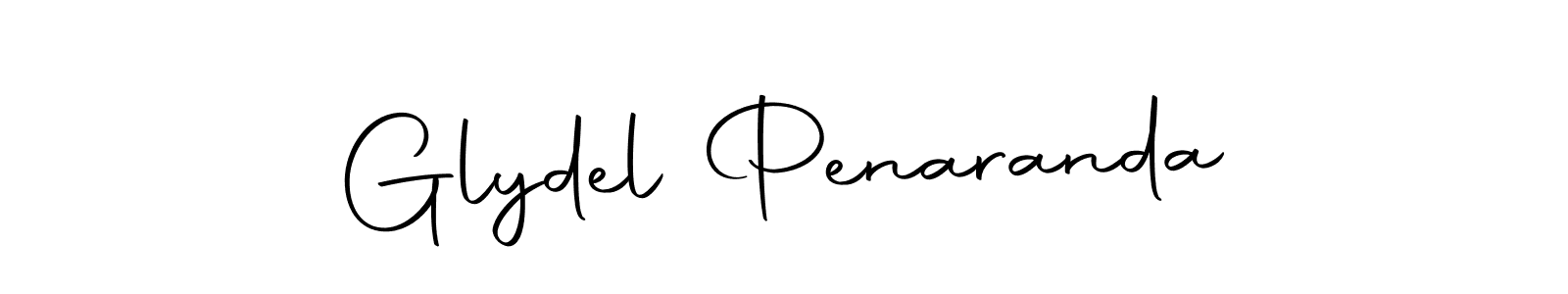 How to make Glydel Penaranda name signature. Use Autography-DOLnW style for creating short signs online. This is the latest handwritten sign. Glydel Penaranda signature style 10 images and pictures png