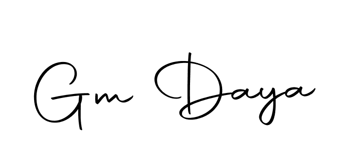 Similarly Autography-DOLnW is the best handwritten signature design. Signature creator online .You can use it as an online autograph creator for name Gm Daya. Gm Daya signature style 10 images and pictures png