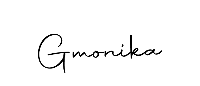 Use a signature maker to create a handwritten signature online. With this signature software, you can design (Autography-DOLnW) your own signature for name Gmonika. Gmonika signature style 10 images and pictures png