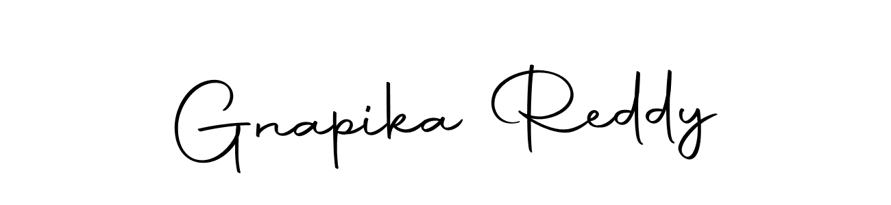 How to make Gnapika Reddy name signature. Use Autography-DOLnW style for creating short signs online. This is the latest handwritten sign. Gnapika Reddy signature style 10 images and pictures png