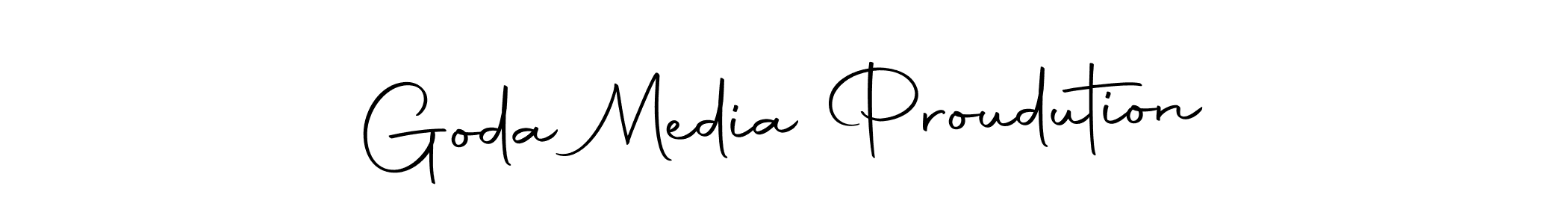 Design your own signature with our free online signature maker. With this signature software, you can create a handwritten (Autography-DOLnW) signature for name Goda Media Proudution. Goda Media Proudution signature style 10 images and pictures png