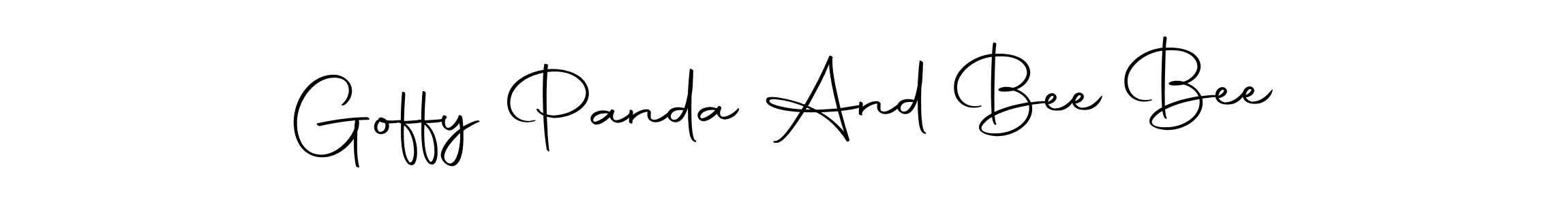 You can use this online signature creator to create a handwritten signature for the name Goffy Panda And Bee Bee. This is the best online autograph maker. Goffy Panda And Bee Bee signature style 10 images and pictures png