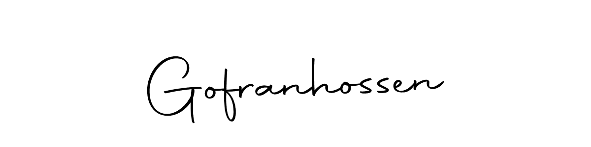 Design your own signature with our free online signature maker. With this signature software, you can create a handwritten (Autography-DOLnW) signature for name Gofranhossen. Gofranhossen signature style 10 images and pictures png
