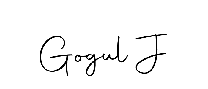 How to make Gogul J name signature. Use Autography-DOLnW style for creating short signs online. This is the latest handwritten sign. Gogul J signature style 10 images and pictures png