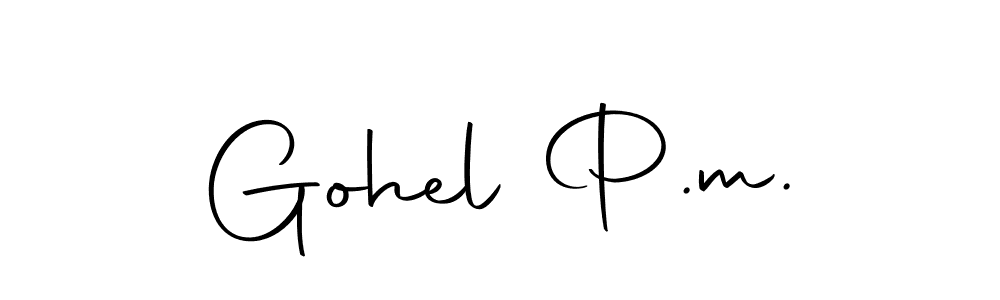 Here are the top 10 professional signature styles for the name Gohel P.m.. These are the best autograph styles you can use for your name. Gohel P.m. signature style 10 images and pictures png