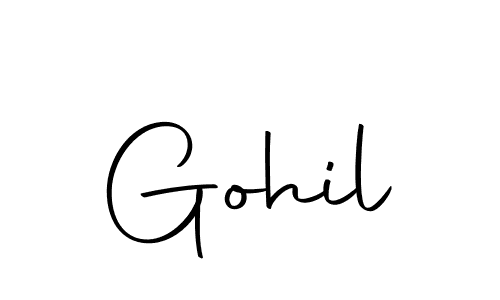 Use a signature maker to create a handwritten signature online. With this signature software, you can design (Autography-DOLnW) your own signature for name Gohil. Gohil signature style 10 images and pictures png