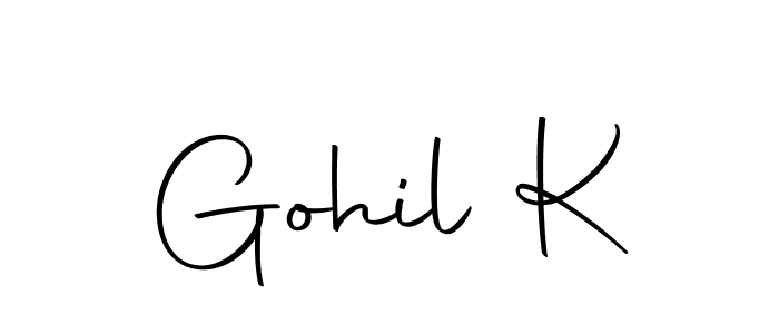Design your own signature with our free online signature maker. With this signature software, you can create a handwritten (Autography-DOLnW) signature for name Gohil K. Gohil K signature style 10 images and pictures png