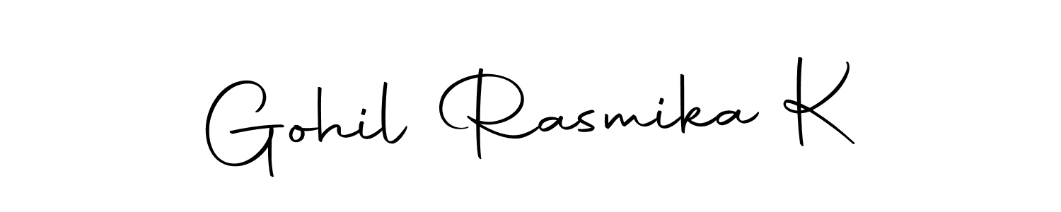 Use a signature maker to create a handwritten signature online. With this signature software, you can design (Autography-DOLnW) your own signature for name Gohil Rasmika K. Gohil Rasmika K signature style 10 images and pictures png