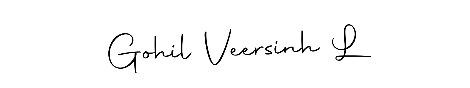 The best way (Autography-DOLnW) to make a short signature is to pick only two or three words in your name. The name Gohil Veersinh L include a total of six letters. For converting this name. Gohil Veersinh L signature style 10 images and pictures png