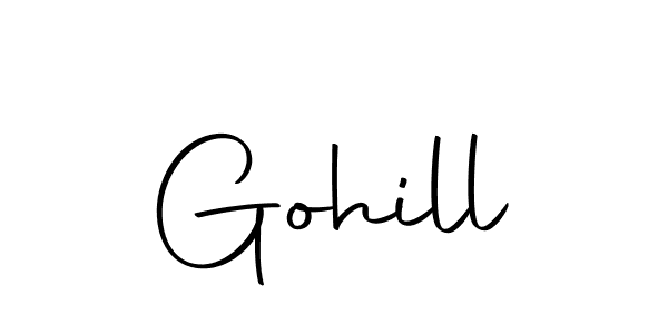 Make a beautiful signature design for name Gohill. With this signature (Autography-DOLnW) style, you can create a handwritten signature for free. Gohill signature style 10 images and pictures png