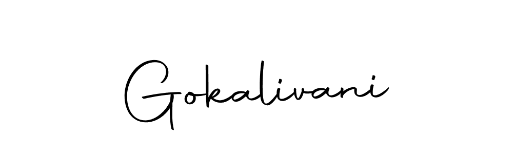 Use a signature maker to create a handwritten signature online. With this signature software, you can design (Autography-DOLnW) your own signature for name Gokalivani. Gokalivani signature style 10 images and pictures png