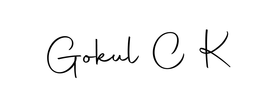 Design your own signature with our free online signature maker. With this signature software, you can create a handwritten (Autography-DOLnW) signature for name Gokul C K. Gokul C K signature style 10 images and pictures png