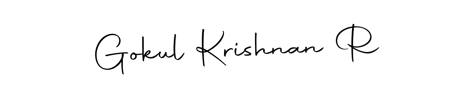 Use a signature maker to create a handwritten signature online. With this signature software, you can design (Autography-DOLnW) your own signature for name Gokul Krishnan R. Gokul Krishnan R signature style 10 images and pictures png