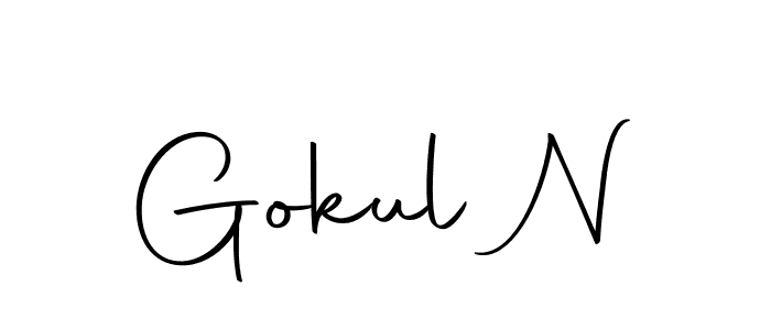 Design your own signature with our free online signature maker. With this signature software, you can create a handwritten (Autography-DOLnW) signature for name Gokul N. Gokul N signature style 10 images and pictures png