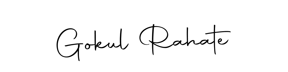 How to make Gokul Rahate name signature. Use Autography-DOLnW style for creating short signs online. This is the latest handwritten sign. Gokul Rahate signature style 10 images and pictures png