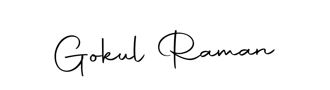 Create a beautiful signature design for name Gokul Raman. With this signature (Autography-DOLnW) fonts, you can make a handwritten signature for free. Gokul Raman signature style 10 images and pictures png