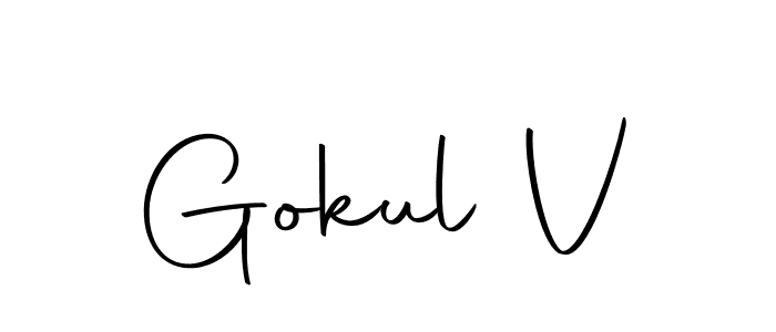 Gokul V stylish signature style. Best Handwritten Sign (Autography-DOLnW) for my name. Handwritten Signature Collection Ideas for my name Gokul V. Gokul V signature style 10 images and pictures png