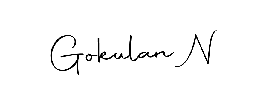 Use a signature maker to create a handwritten signature online. With this signature software, you can design (Autography-DOLnW) your own signature for name Gokulan N. Gokulan N signature style 10 images and pictures png