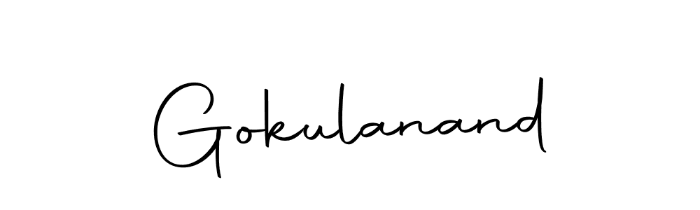 How to make Gokulanand name signature. Use Autography-DOLnW style for creating short signs online. This is the latest handwritten sign. Gokulanand signature style 10 images and pictures png