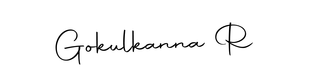 This is the best signature style for the Gokulkanna R name. Also you like these signature font (Autography-DOLnW). Mix name signature. Gokulkanna R signature style 10 images and pictures png
