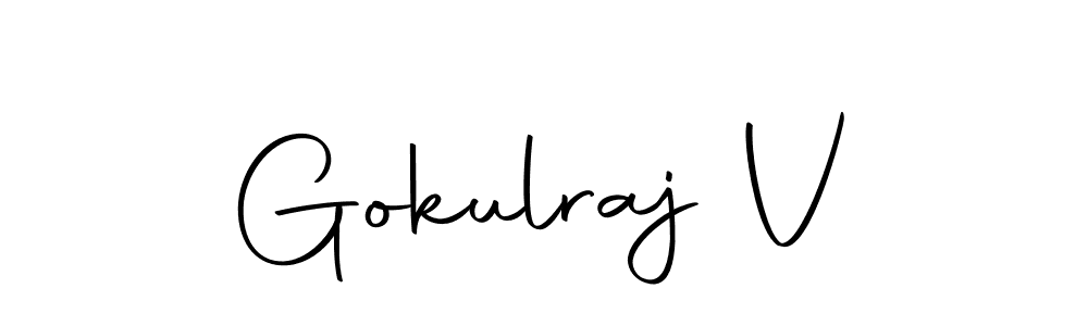 Create a beautiful signature design for name Gokulraj V. With this signature (Autography-DOLnW) fonts, you can make a handwritten signature for free. Gokulraj V signature style 10 images and pictures png