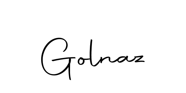 Use a signature maker to create a handwritten signature online. With this signature software, you can design (Autography-DOLnW) your own signature for name Golnaz. Golnaz signature style 10 images and pictures png