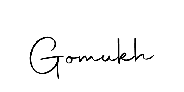 You should practise on your own different ways (Autography-DOLnW) to write your name (Gomukh) in signature. don't let someone else do it for you. Gomukh signature style 10 images and pictures png