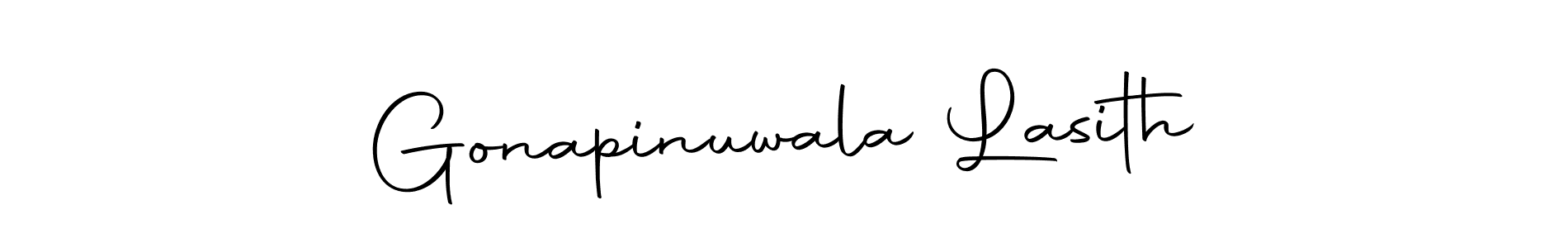 How to make Gonapinuwala Lasith name signature. Use Autography-DOLnW style for creating short signs online. This is the latest handwritten sign. Gonapinuwala Lasith signature style 10 images and pictures png