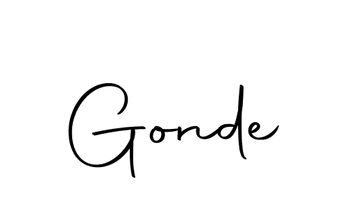 Design your own signature with our free online signature maker. With this signature software, you can create a handwritten (Autography-DOLnW) signature for name Gonde. Gonde signature style 10 images and pictures png